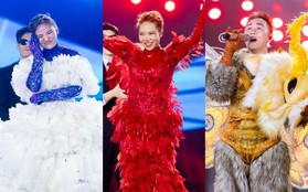 Các nghệ sĩ hy sinh hết mình tại concert Ca Sĩ Mặt Nạ: Diva Hà Trần - Myra Trần mặt bầm đỏ vì đội mascot quá lâu, Trung Quân mồ hôi như vã
