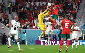 Ngỡ ngàng trước độ cao bật nhảy của cầu thủ Maroc khiến Ronaldo khóc hận