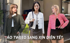 10 mẫu áo tweed giá tốt cho chị em sắm sửa diện Tết