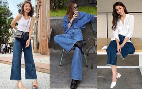 Sao Việt diện quần jeans ống rộng đơn giản theo 13 cách sành điệu xuất sắc