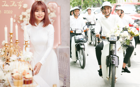 Lễ đính hôn Mạc Văn Khoa: Chú rể đón vợ bằng dàn xe dream huyền thoại, cô dâu lộ diện xinh xắn giữa không gian đầy hoa tươi!