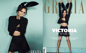 Victoria Beckham phanh áo lộ nội y trên bìa tạp chí, thừa nhận gầy đã lỗi thời