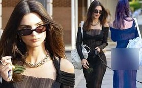 Mẫu nội y Emily Ratajkowski mặc xuyên thấu phô vòng 3 trên phố bị chỉ trích