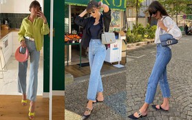 Quý cô người Pháp diện quần jeans ống đứng xuyên mùa hè, gợi ý 11 cách mặc siêu hợp nàng 30+