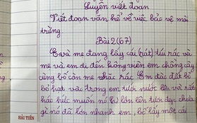 Bé gái tiểu học làm văn kể về việc làm bảo vệ môi trường gây "sốt" cộng đồng mạng