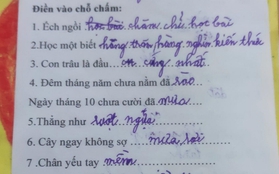 Học sinh cấp 1 làm bài tập tiếng Việt, mới câu đầu tiên mà phụ huynh đã "cười ngất tới 3 ngày"