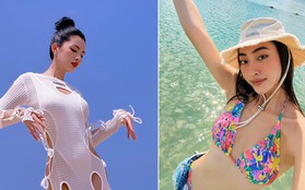 Cẩm Đan diện váy đục lỗ lạ mắt khoe dáng sexy, Lương Thuỳ Linh nóng bỏng với bikini