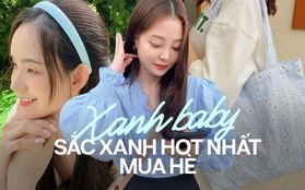 Hè này, các nàng sắm đồ tông xanh baby đảm bảo tươi mới trẻ trung, dù là phụ kiện hay váy áo đều cực xinh đẹp