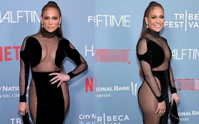 Jennifer Lopez sexy táo bạo với đầm xuyên thấu