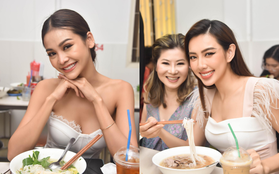 Hoa hậu Thùy Tiên đưa top 10 Miss Grand Thái Lan đi ăn phở trước khi rời Việt Nam