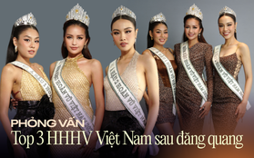 Phỏng vấn Top 3 Hoa hậu Hoàn vũ Việt Nam 2022: Ngọc Châu, Thảo Nhi, Thủy Tiên chia sẻ gì?