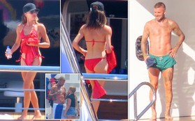 Victoria Beckham hiếm hoi mặc bikini "đọ dáng" với bạn gái của con trai út