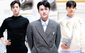 Sehun so kè nhan sắc với Cha Eun Woo và Park Solomon tại sự kiện của Dior, tiếc là diện đồ "dìm dáng"