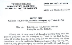 Trường đại học Thủ đô Hà Nội xác minh vụ việc nữ sinh tố cáo bị thầy giáo quấy rối tình dục