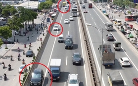 Hà Nội: CSGT dùng xe đặc chủng để ghi hình tài xế đi vào làn khẩn cấp Vành đai 3