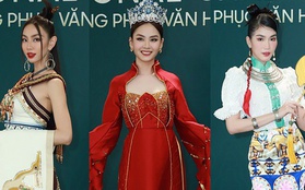 Dàn Hoa hậu Vbiz trong đêm thi trang phục dân tộc của Miss Grand Vietnam 2022