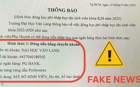 Mạo danh trường đại học thông báo tân sinh viên nộp học phí, đã có người chuyển tiền