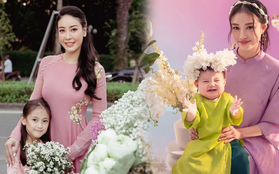 Hot mom Việt "lên đồ" đón Tết cho con gái: Bé lộng lẫy như tiểu thư, bé tấu hài khiến fan cười ngất