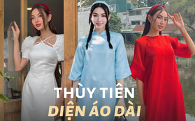 Mê mệt loạt áo dài Tết của Hoa hậu Thùy Tiên: toàn đồ local brand quen mặt, thiết kế điệu đà cứ diện là xinh