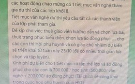 Xôn xao thông tin thu 700.000 đồng/học sinh phục vụ Ngày nhà giáo Việt Nam