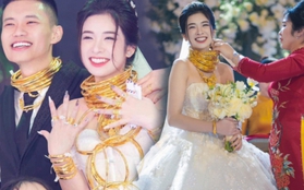 Cô dâu Thanh Hóa đeo vàng "trĩu cổ", đám cưới dùng 2 tấn hoa tươi có chi phí ngang giá chiếc xe hơi