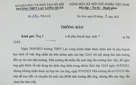 Vụ bố phản ánh về thu chi, con bị nhà trường "từ chối giáo dục": Hiệu trưởng và phụ huynh nói gì?