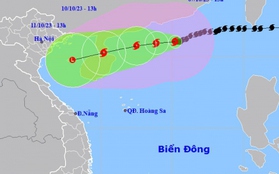 Bão số 4 sẽ suy yếu thành vùng áp thấp khi vào Vịnh Bắc Bộ