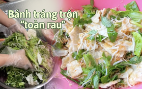 Cũng là bánh tráng trộn nhưng phiên bản tại Bình Định lại ngập tràn rau xanh và “lành mạnh” hơn hẳn