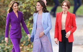 Vương phi Kate Middleton chính là "sách mẫu" diện trang phục màu sắc sang trọng, tinh tế