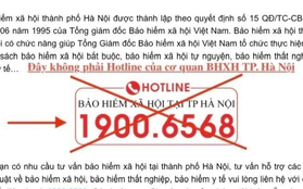 Cảnh báo giả mạo đường dây nóng của Bảo hiểm Xã hội Thành phố Hà Nội