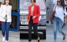 Vương phi Kate và Meghan Markle mặc gì khi đi giày bệt để tôn dáng tối ưu?