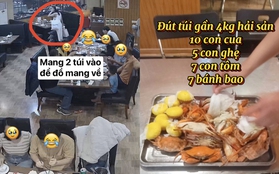 Xôn xao chuyện khách mang "túi ba gang" đến hàng buffet lén lấy 4kg hải sản về và phản hồi từ phía nhà hàng