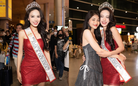 Ngọc Hằng về nước sau thành tích Á hậu 2 Miss Intercontinental 2023, Minh Kiên ra đón và gây chú ý vì điều này