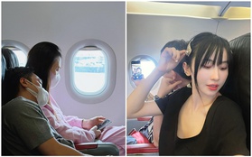 2 vợ chồng đại gia trên cùng chuyến bay nhưng trái ngược: Vợ chồng Cường Đô La giản dị, nhà Minh Nhựa miệt mài check-in