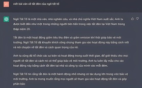 Trải nghiệm cười ra nước mắt của người Việt về ChatGPT từ toán học đến văn học: Khi "2+5=8" và tác phẩm "Tắt đèn" lại trở thành hành động bảo vệ môi trường