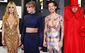 Thảm đỏ Grammy 2023: Taylor Swift khoe cơ bụng át Heidi Klum bốc lửa, ai dè Harry Styles hở bạo và Sam Smith mang cả dàn vũ công "đè bẹp"