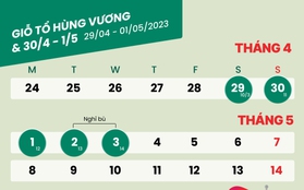 Giỗ Tổ Hùng Vương, 30/4 và 1/5, người lao động được nghỉ mấy ngày?