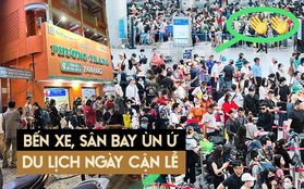 Ngày trước lễ 30/4 - 1/5: đông nghịt người kéo nhau ra bến xe, sân bay sớm tại TP.HCM, cảnh chờ đợi không kém gì Tết ta