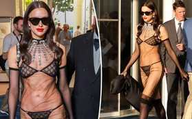 Siêu mẫu Irina Shayk gây sốc khi mặc nội y ở Cannes