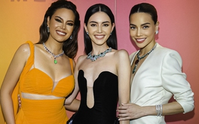 Hồ Ngọc Hà nổi bật khi chung khung hình với Mai Davika và Hoa hậu Hoàn vũ Catriona Gray