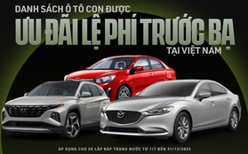 Chi tiết 43 ô tô được giảm 50% phí trước bạ từ hôm nay: Khách Việt "bỏ túi" nhiều nhất 220 triệu đồng