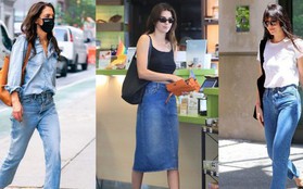 10 bộ trang phục denim sành điệu, dễ áp dụng của sao Hollywood