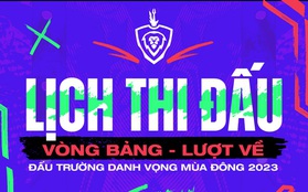 Lịch thi đấu lượt về vòng bảng Đấu Trường Danh Vọng mùa Đông 2023 mới nhất