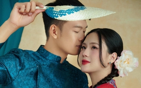 Ngắm trọn bộ ảnh tết nhà Thành Chung và vợ hotgirl Tuyên Quang: Nàng WAG đằm thắm, đúng gái một con trông mòn con mắt