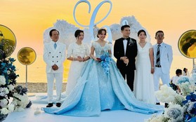 Vân Hugo diện váy cưới đính hàng nghìn viên pha lê trong hôn lễ