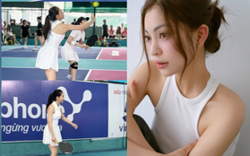 Hot girl Nhật Lê khoe vóc dáng nuột nà khi chơi pickleball, nhan sắc có "bén" như thời nổi danh khắp làng bóng đá?