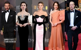 Thảm đỏ BAFTA: "Bạch Tuyết" Lily Collins đụng độ "Barbie" Margot Robbie, David Beckham - Hoàng tử William phong độ dẫn đầu dàn sao nam