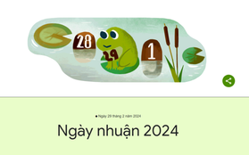 Google Doodle đón năm nhuận, ngày 29/2/2024 với chú ếch dễ thương