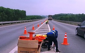Thi công điều chỉnh bổ sung hệ thống an toàn trên cao tốc Cam Lộ - La Sơn