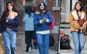 Suri Cruise tuổi 18 trung thành với phong cách giản dị, mê quần jeans hơn váy vóc